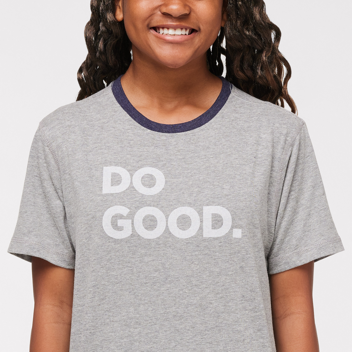 Do Good Organic T-Shirt - Kids', Heather Grey, Model Adelina
