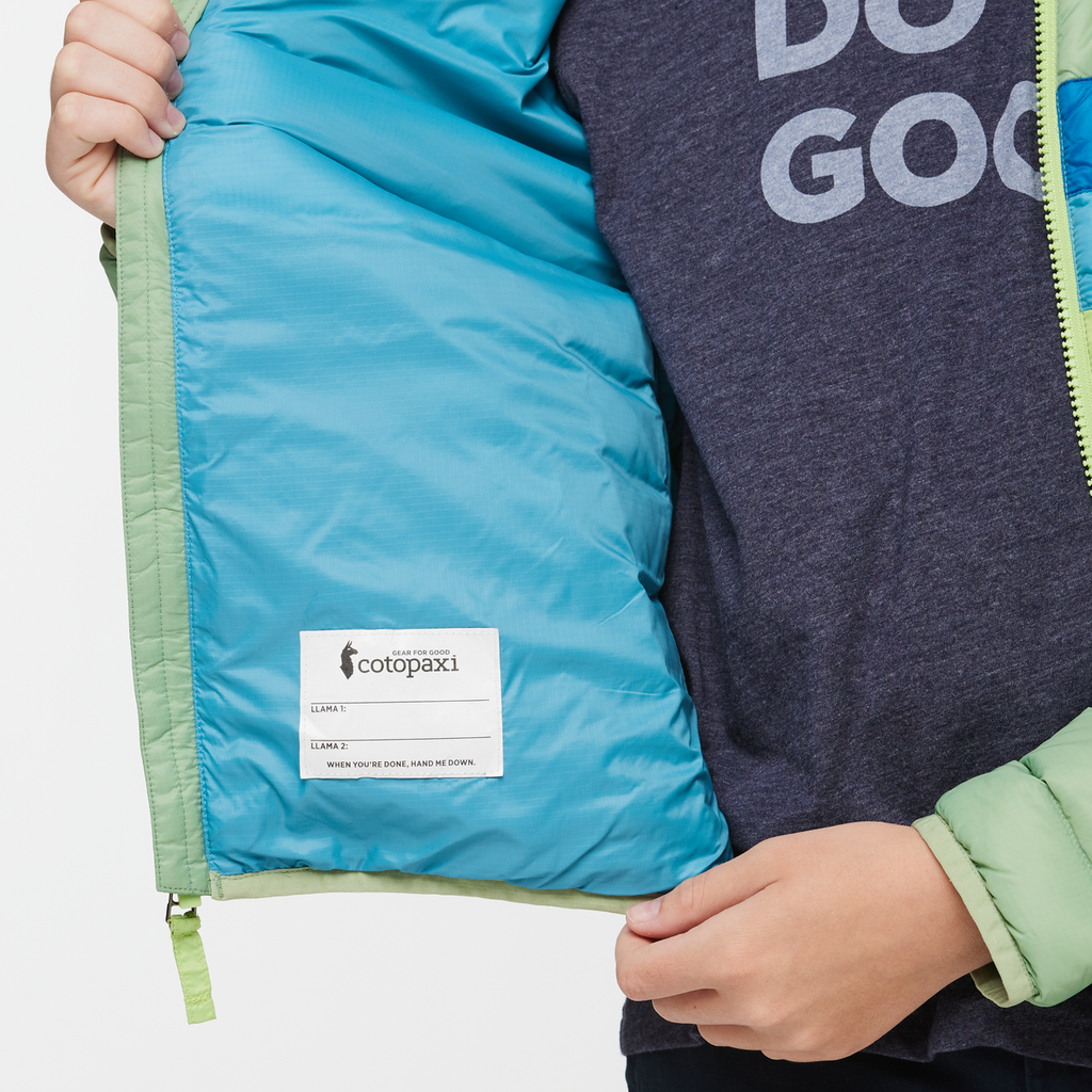 Fuego Hooded Down Jacket - Kids', Aspen Stripes, Model Dax
