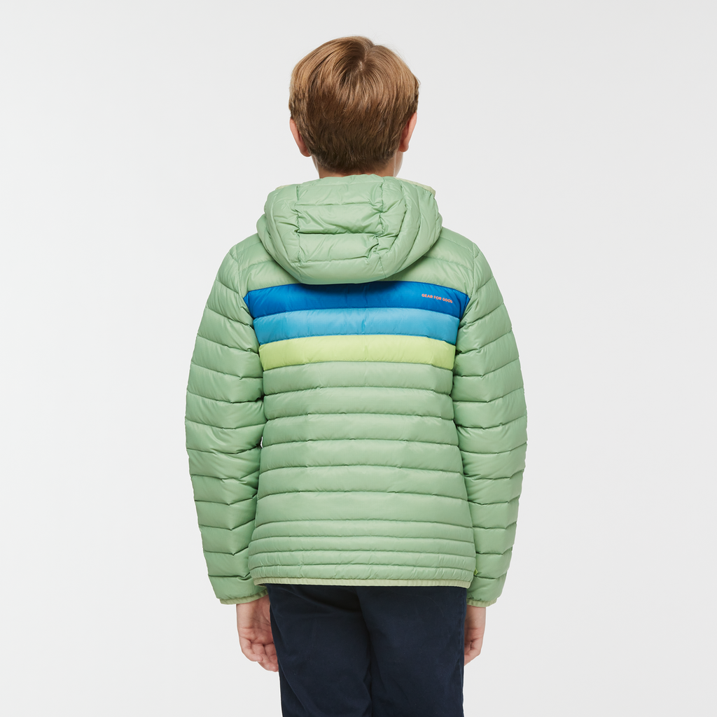 Fuego Hooded Down Jacket - Kids', Aspen Stripes, Model Dax
