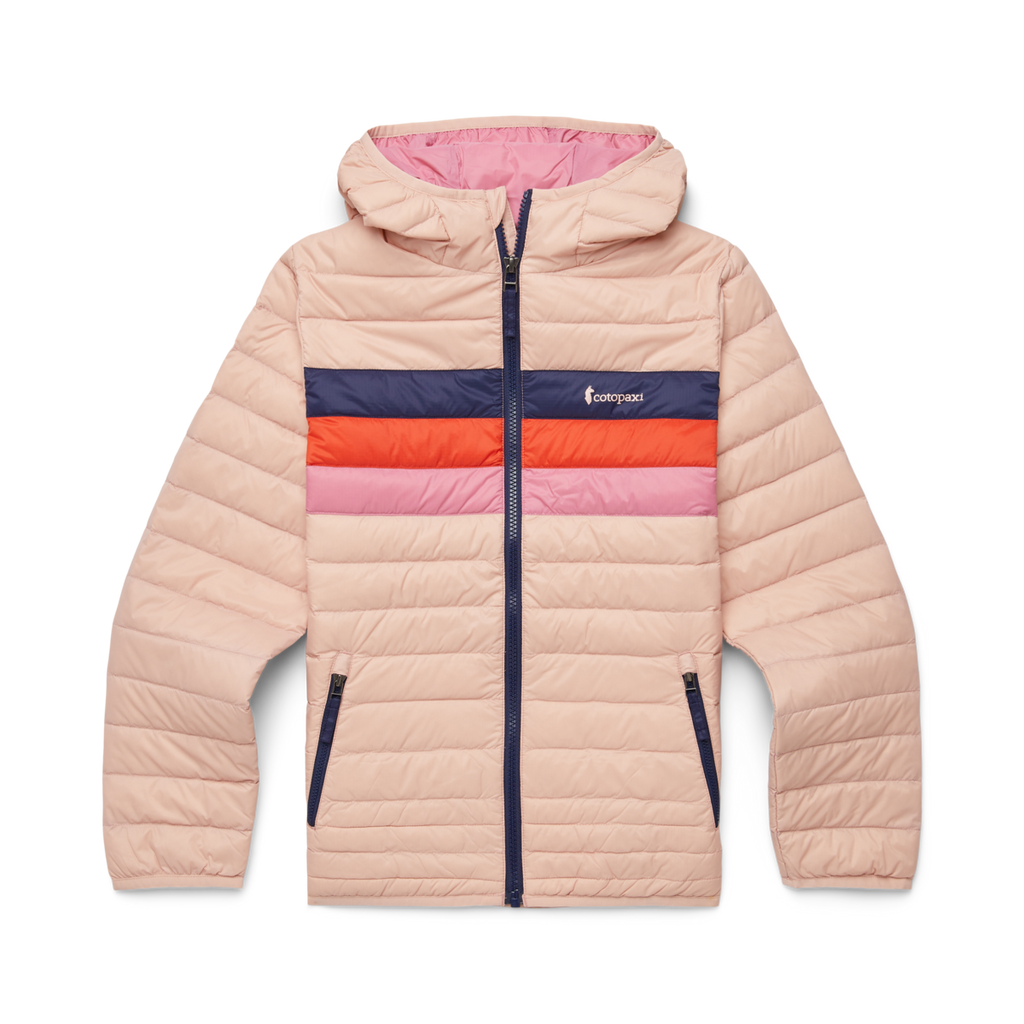 Fuego Hooded Down Jacket - Kids', Rosewood Stripes, Detail