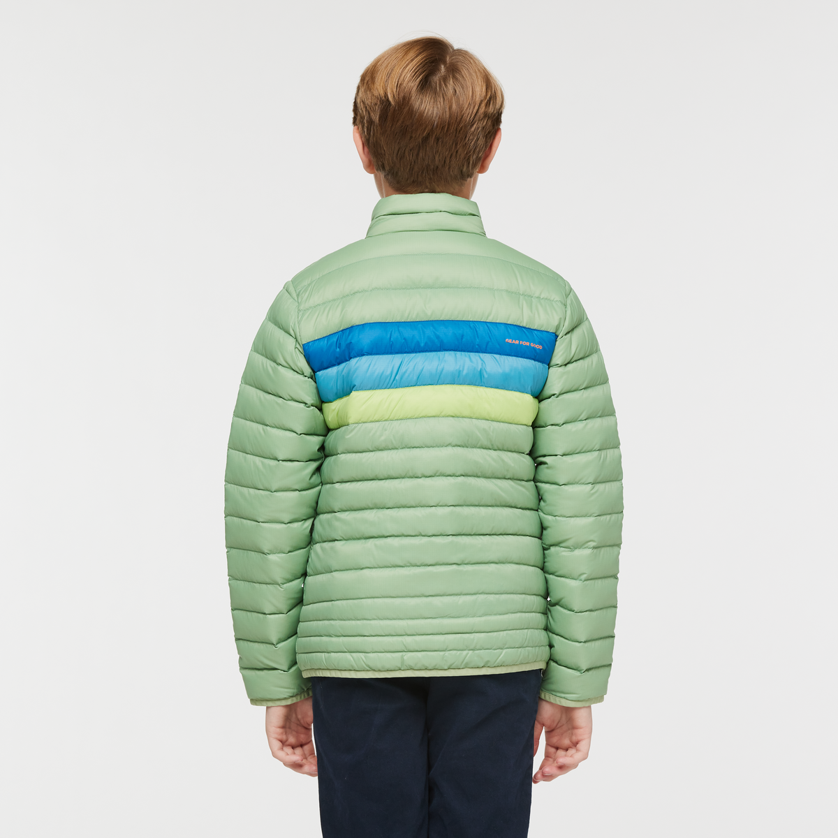 Fuego Down Jacket - Kids', Aspen Stripes, Model Dax