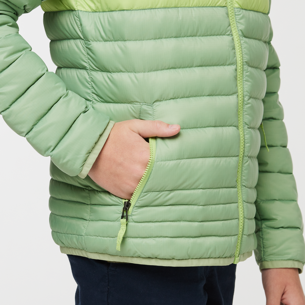 Fuego Down Jacket - Kids', Aspen Stripes, Model Dax
