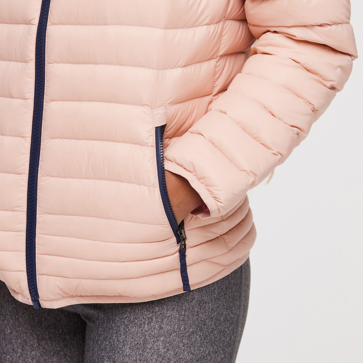 Fuego Down Jacket - Kids', Rosewood Stripes, Model Adelina