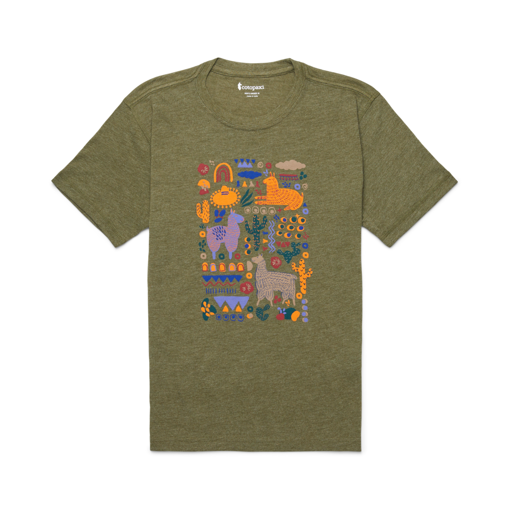 Llama Party T-Shirt - Kids', Pine, Model Adelina
