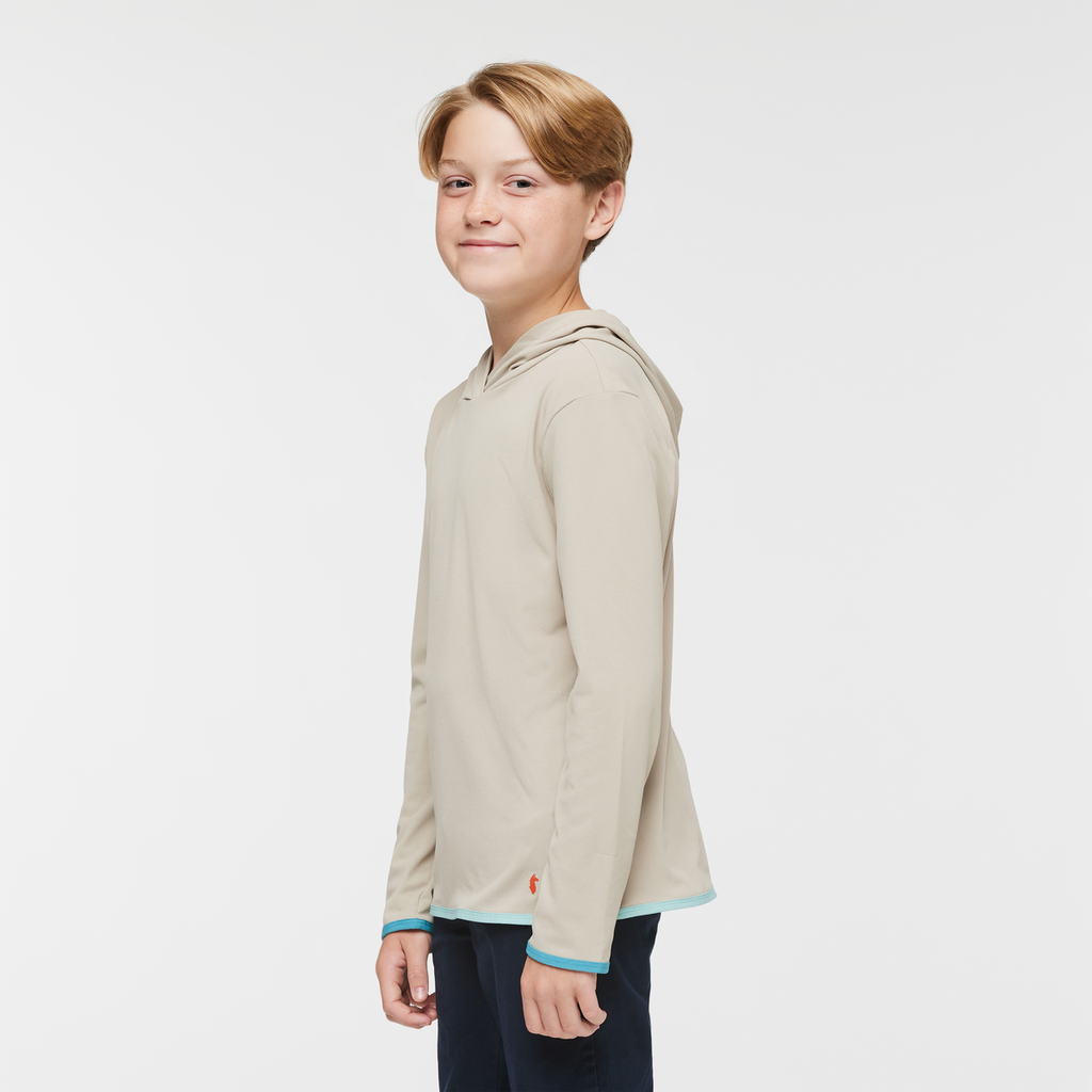 Sombra Sun Hoodie - Kids', Pebble, Model Dax