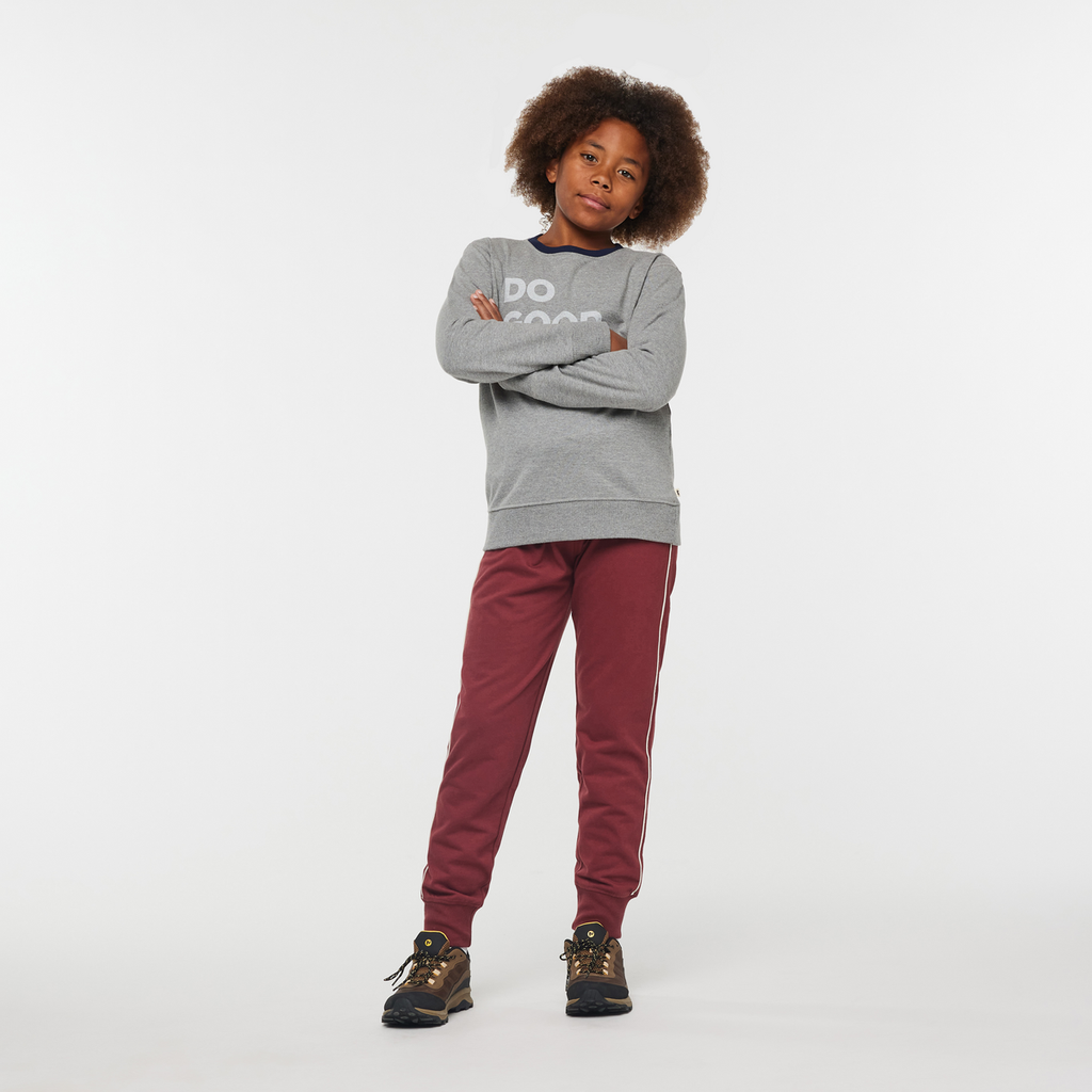 Sweatpants - Kids', Burgundy, Model Isaiah