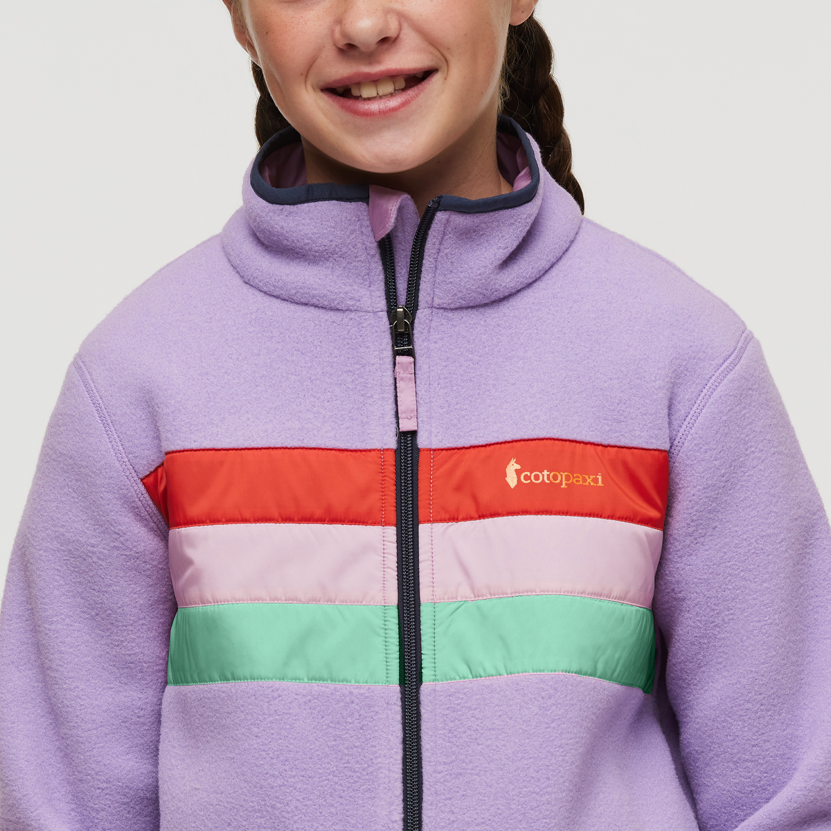 Teca Fleece Jacket - Kids', Flower Power, Model Gemma Nye