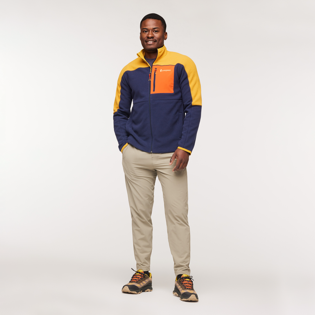 Abrazo Fleece Full-Zip Jacket - Men's, Amber/Maritime, Model Jeremy