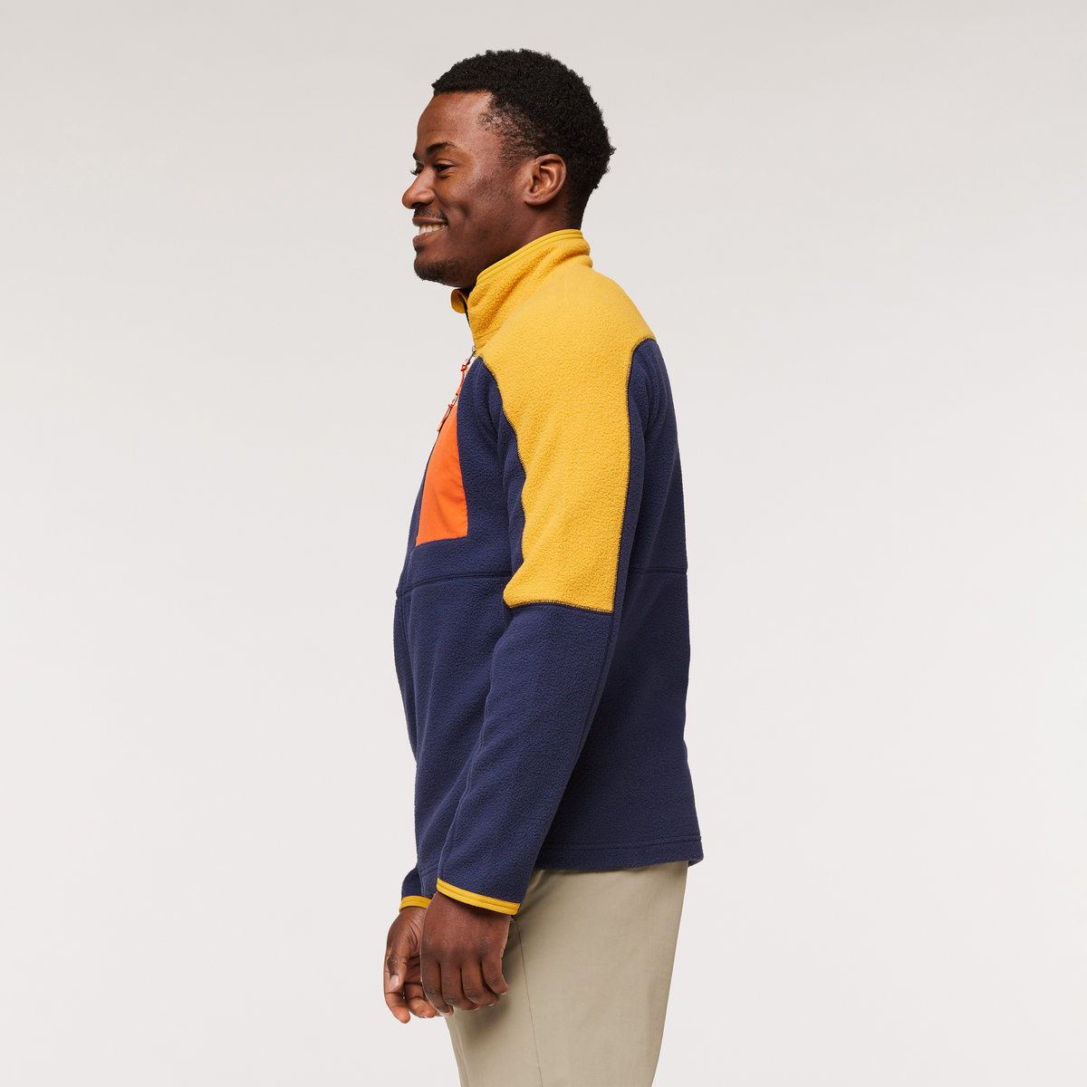 Abrazo Fleece Full-Zip Jacket - Men's, Amber/Maritime, Model Jeremy