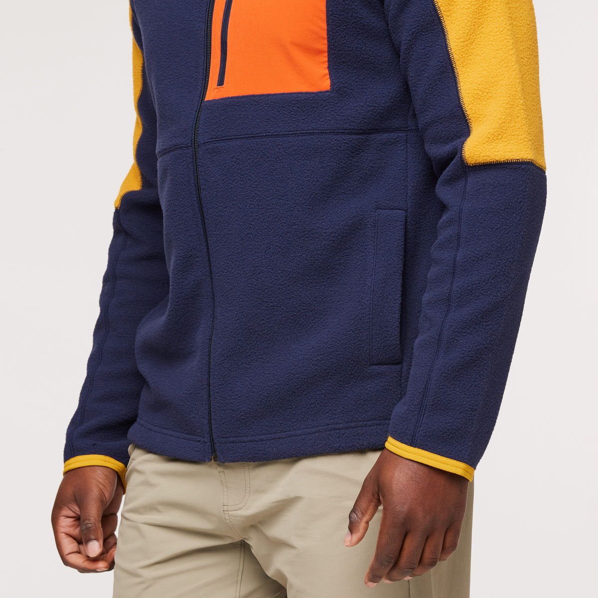 Abrazo Fleece Full-Zip Jacket - Men's, Amber/Maritime, Model Jeremy