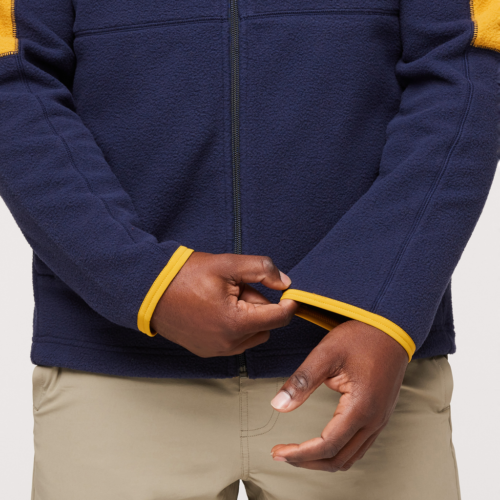 Abrazo Fleece Full-Zip Jacket - Men's, Amber/Maritime, Model Jeremy