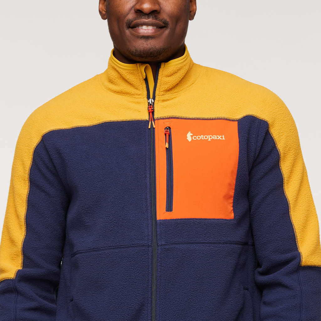 Abrazo Fleece Full-Zip Jacket - Men's, Amber/Maritime, Model Jeremy