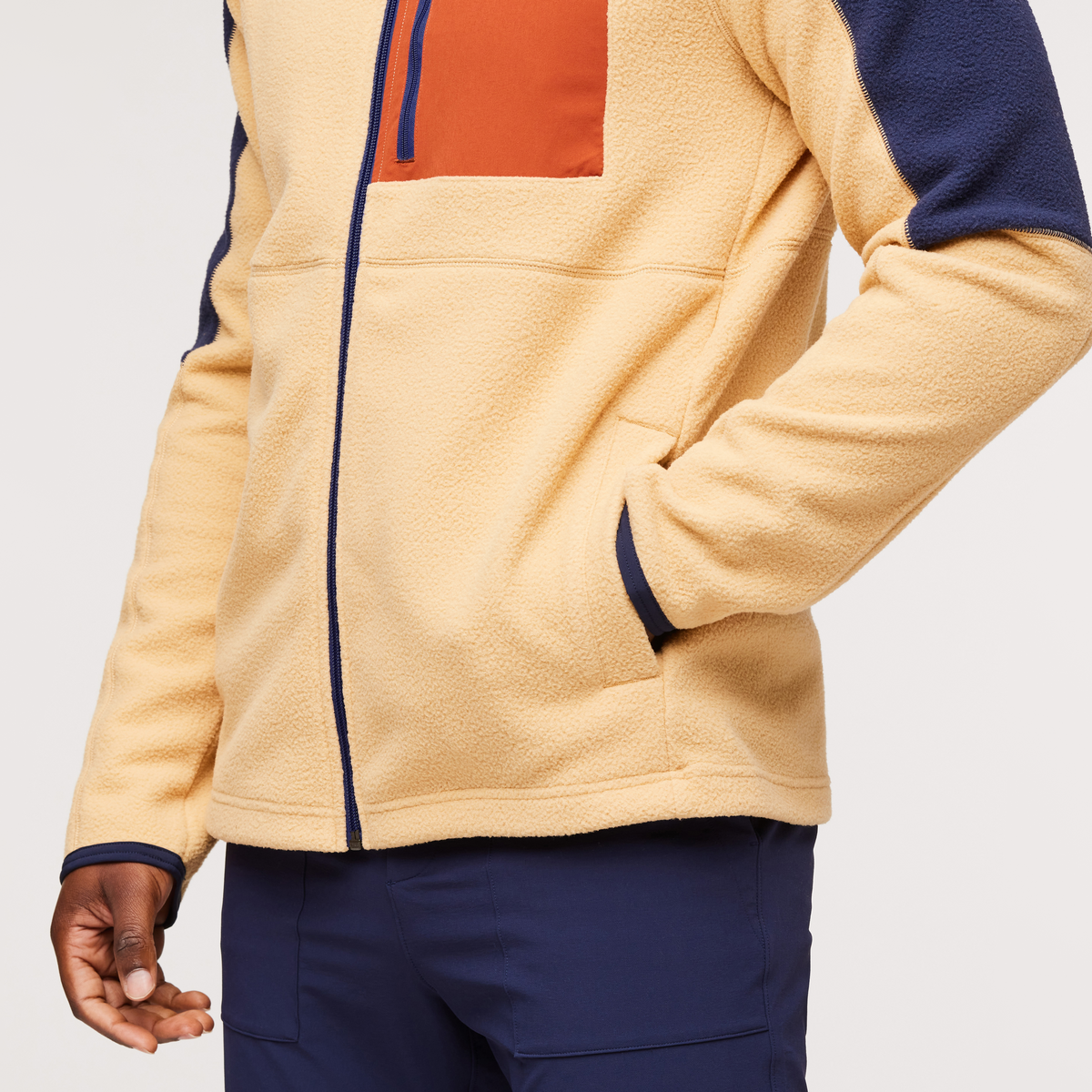 Abrazo Fleece Full-Zip Jacket - Men's, Maritime/Birch, Model Jeremy
