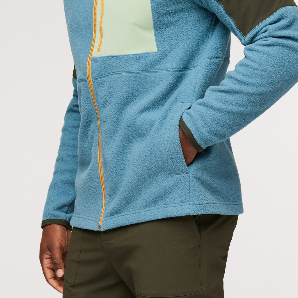 Abrazo Hooded Full-Zip Fleece Jacket - Men's, Woods/Blue Spruce, Model Jeremy