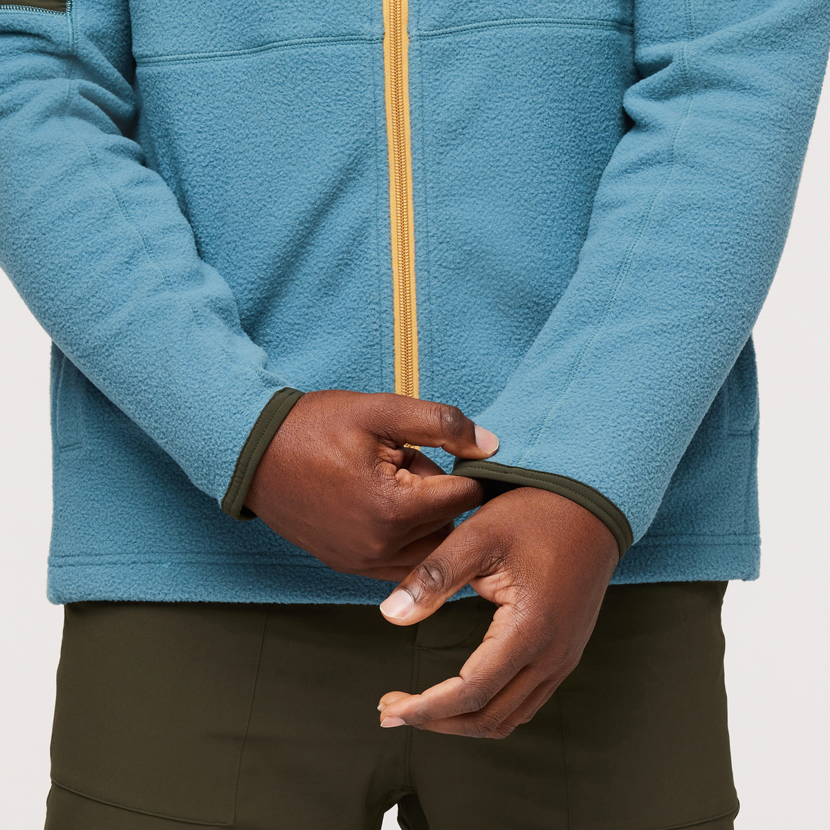 Abrazo Hooded Full-Zip Fleece Jacket - Men's, Woods/Blue Spruce, Model Jeremy