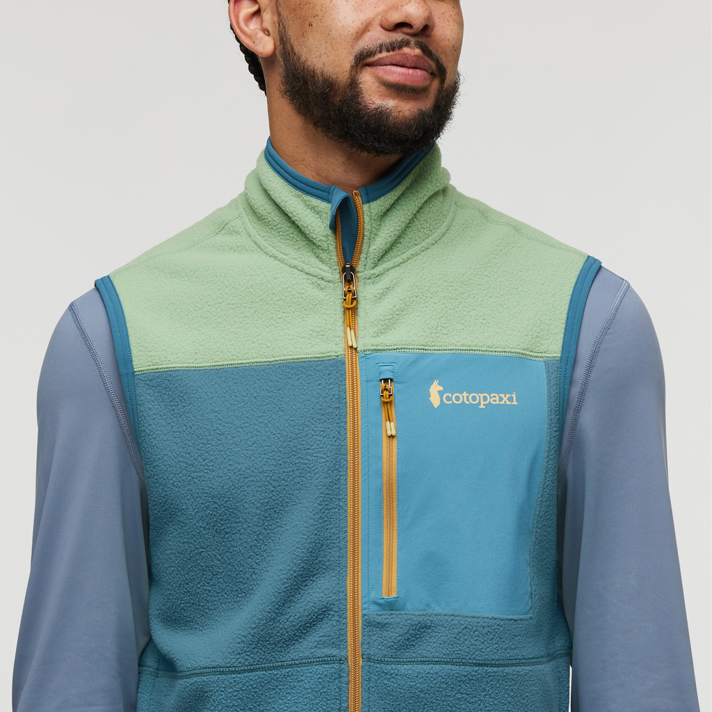 Abrazo Fleece Vest - Men's, Aspen/Blue Spruce, Model Alex