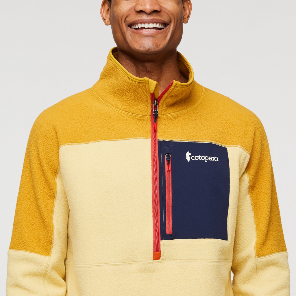 Abrazo Half-Zip Fleece Jacket - Men's, Amber/Wheat, Model Jason