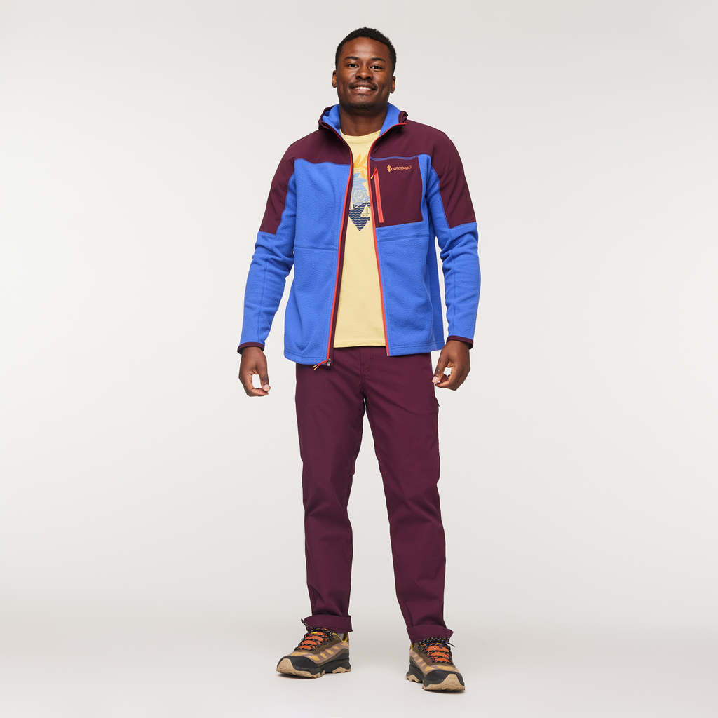 Abrazo Hooded Full-Zip Fleece Jacket - Men's, Wine/Blue Violet, Model Jeremy