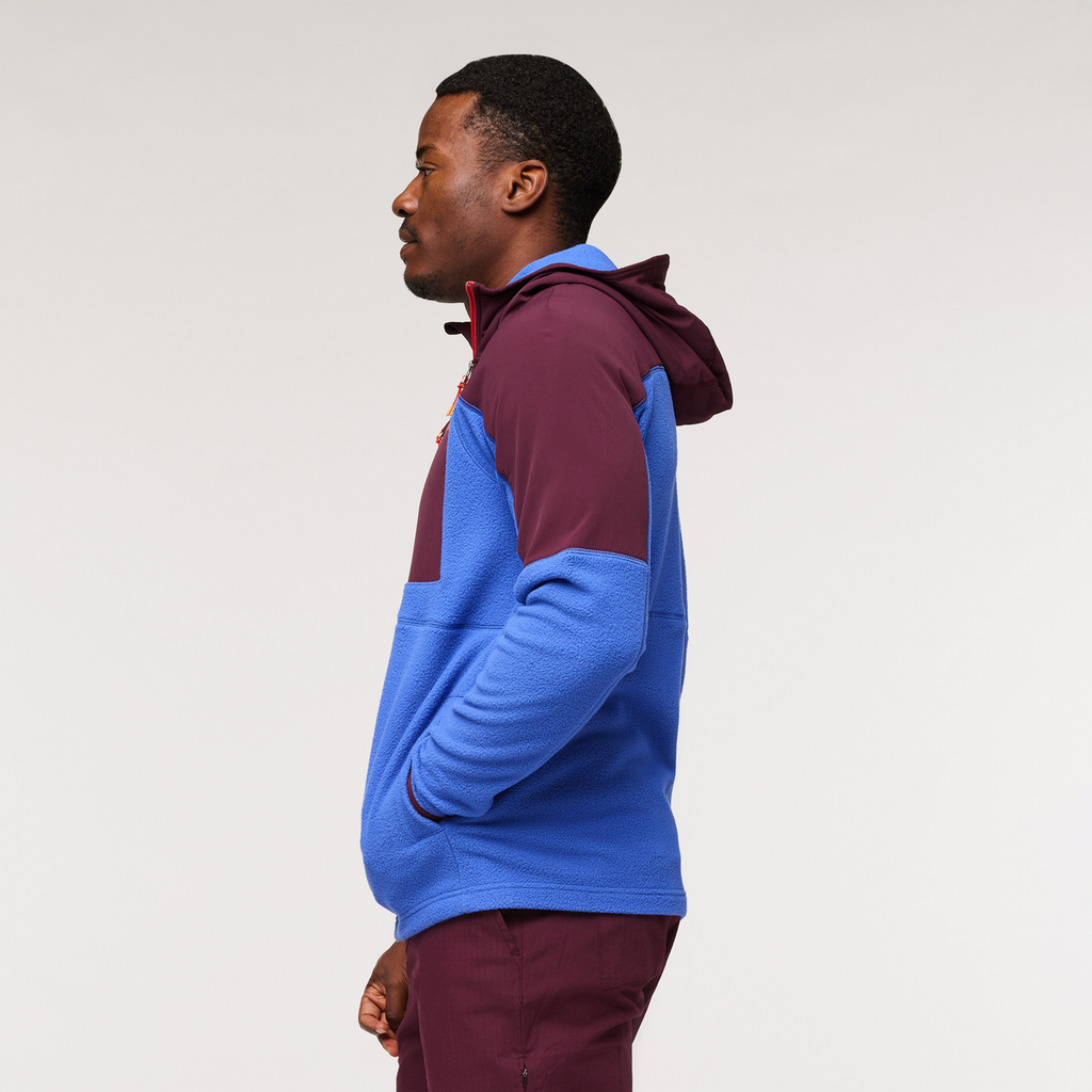 Abrazo Hooded Full-Zip Fleece Jacket - Men's, Wine/Blue Violet, Model Jeremy
