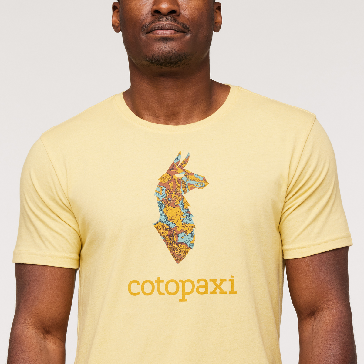 Altitude Llama T-Shirt - Men's, Wheat, Model Jeremy