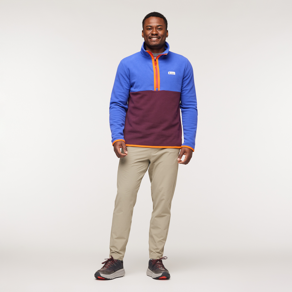 Amado Fleece Pullover - Men's, Blue Violet/Wine, Model Jeremy