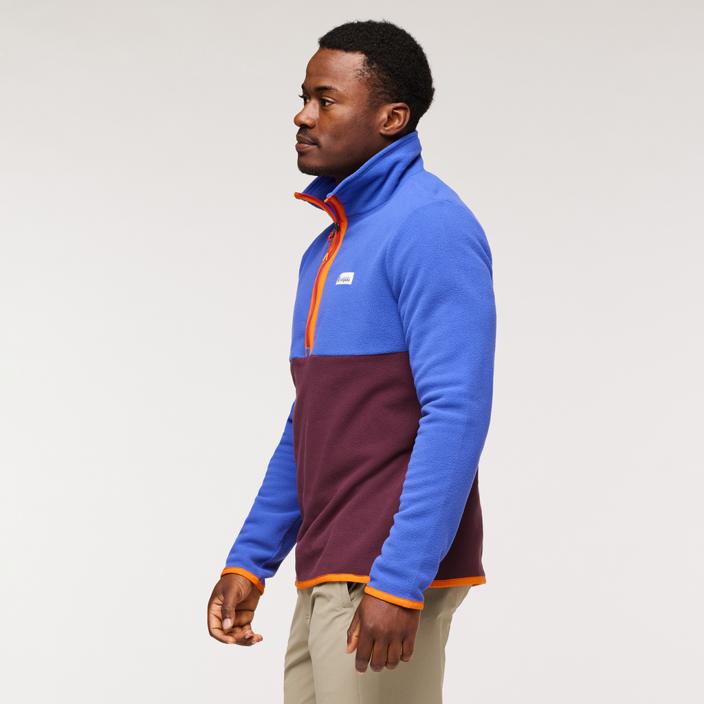 Amado Fleece Pullover - Men's, Blue Violet/Wine, Model Jeremy