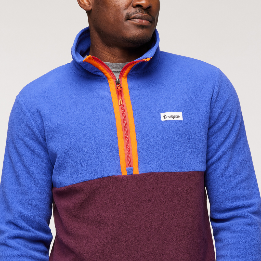 Amado Fleece Pullover - Men's, Blue Violet/Wine, Model Jeremy
