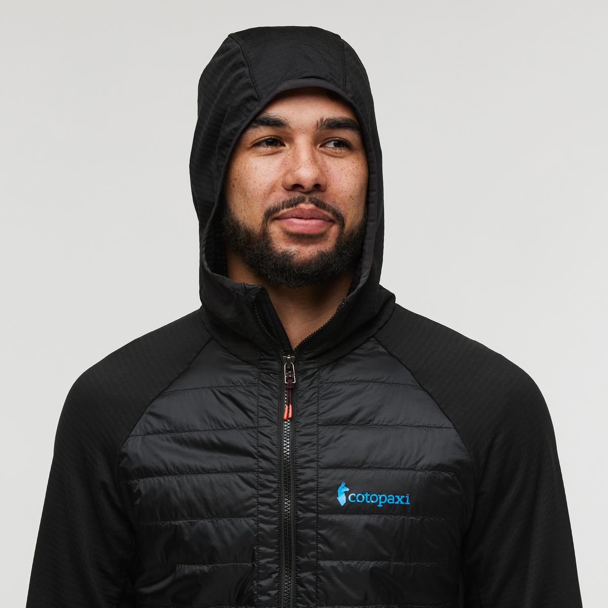 Capa Hybrid Insulated Hooded Jacket - Men's, Cotopaxi Black, Model Alex