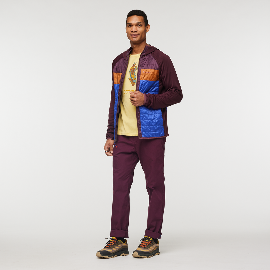 Capa Hybrid Insulated Hooded Jacket - Men's, Wine/Blue Violet, Model Jason