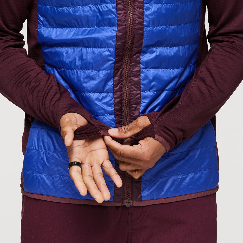 Capa Hybrid Insulated Hooded Jacket - Men's, Wine/Blue Violet, Model Jason
