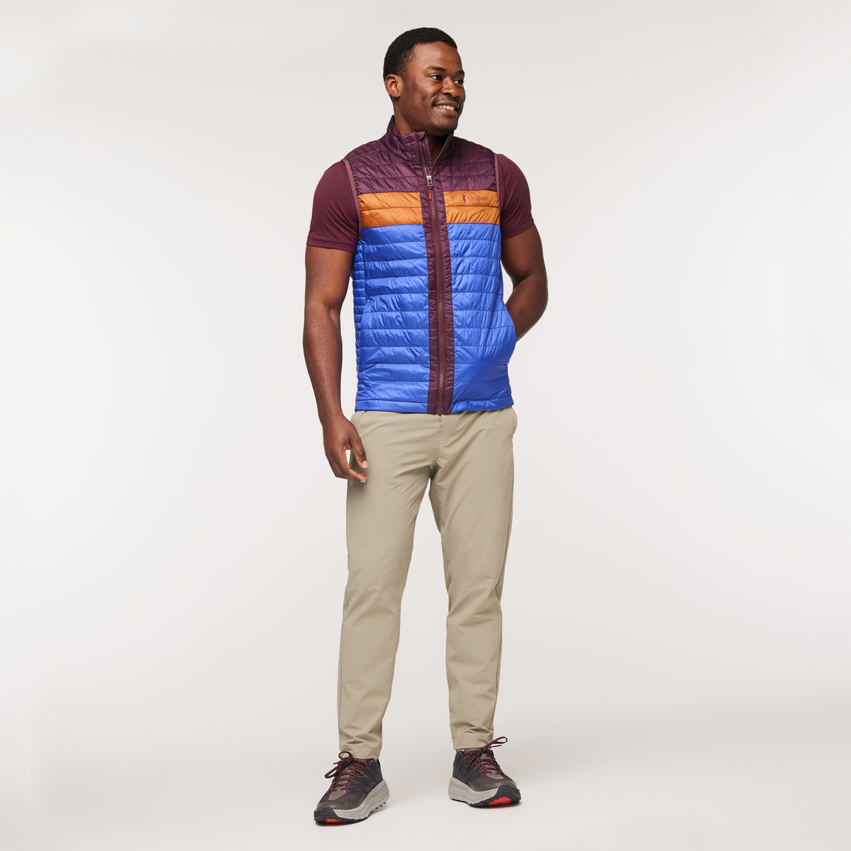 Capa Insulated Vest - Men's, Wine/Blue Violet, Model Jeremy
