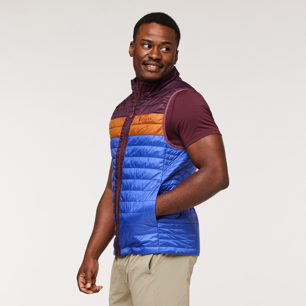 Capa Insulated Vest - Men's, Wine/Blue Violet, Model Jeremy