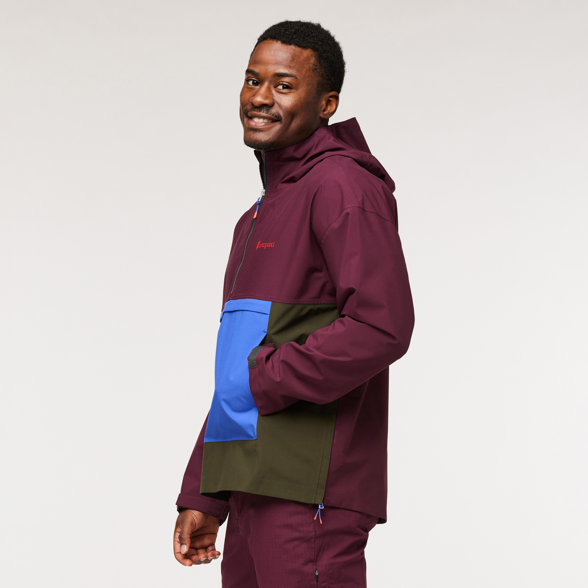Cielo Rain Anorak - Men's, Wine, Model Jeremy