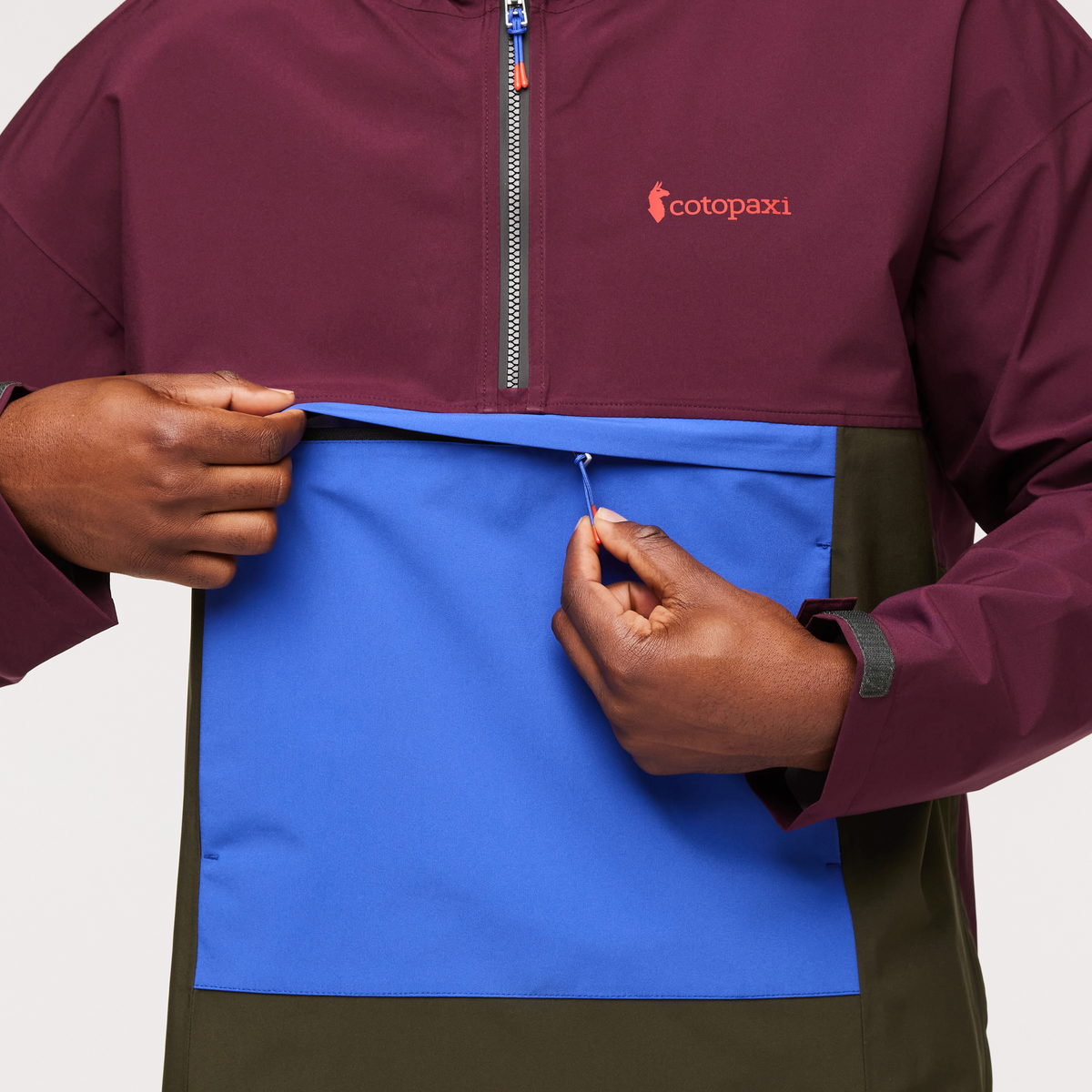 Cielo Rain Anorak - Men's, Wine, Model Jeremy