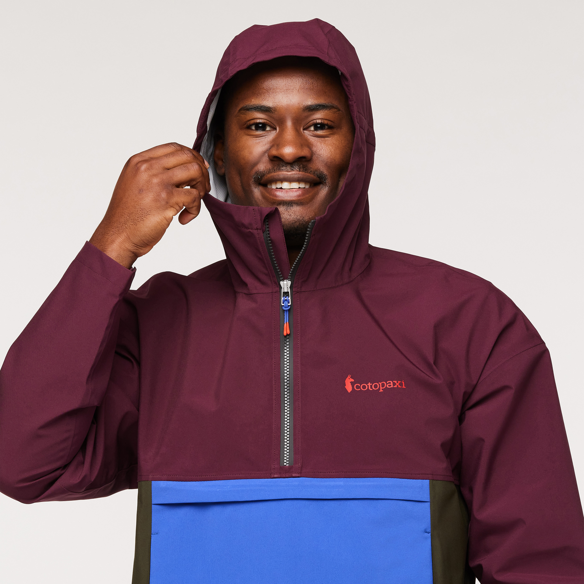 Cielo Rain Anorak - Men's, Wine, Model Jeremy