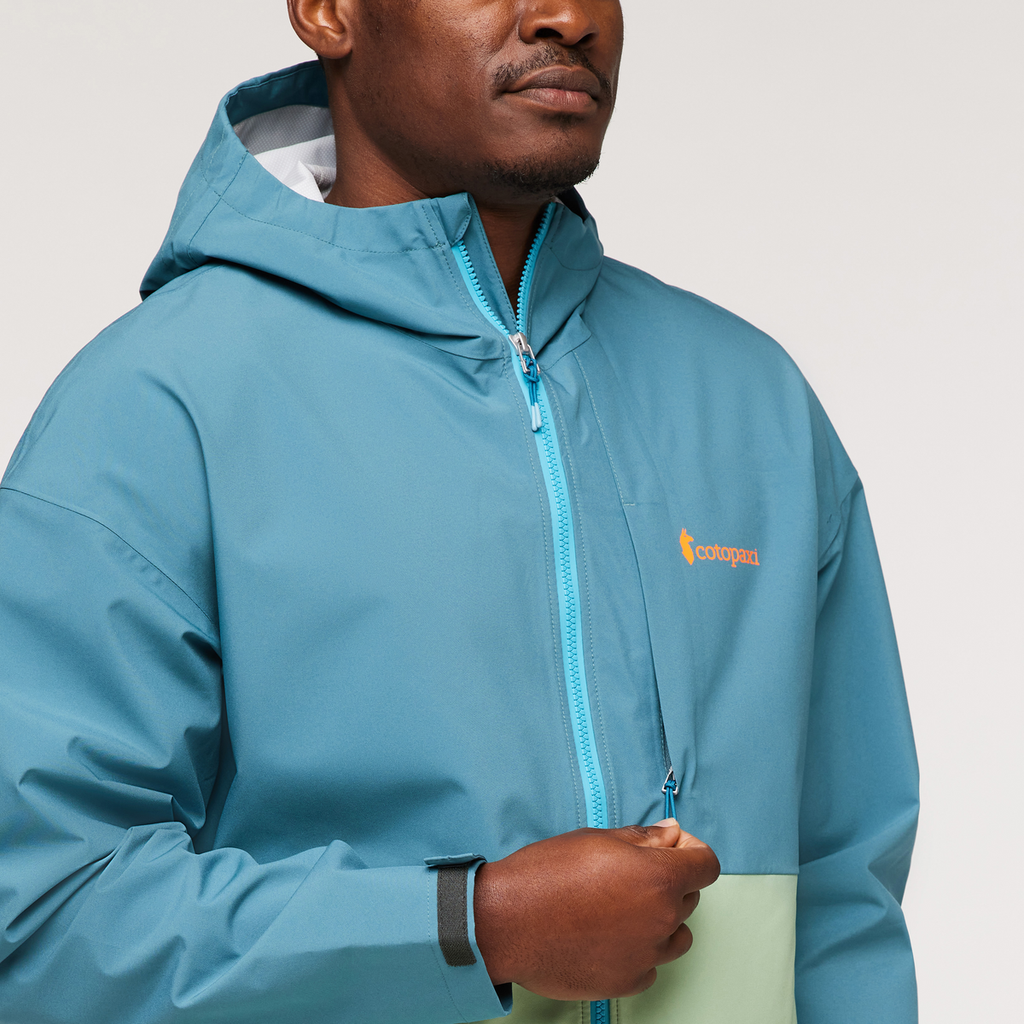 Cielo Rain Jacket - Men's, Blue Spruce, Model Jeremy