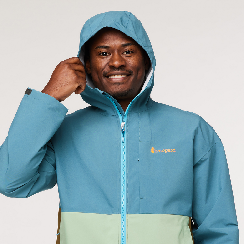 Cielo Rain Jacket - Men's, Blue Spruce, Model Jeremy