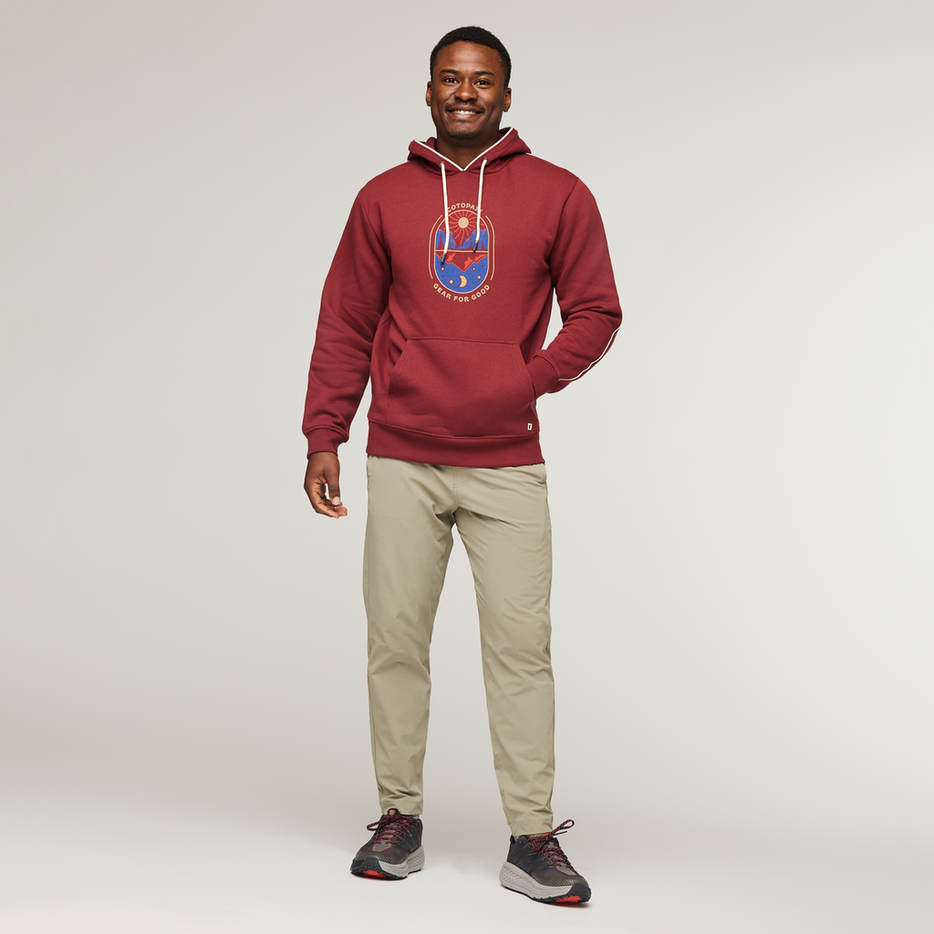 Day And Night Organic Pullover Hoodie - Men's, Burgundy, Model Jeremy