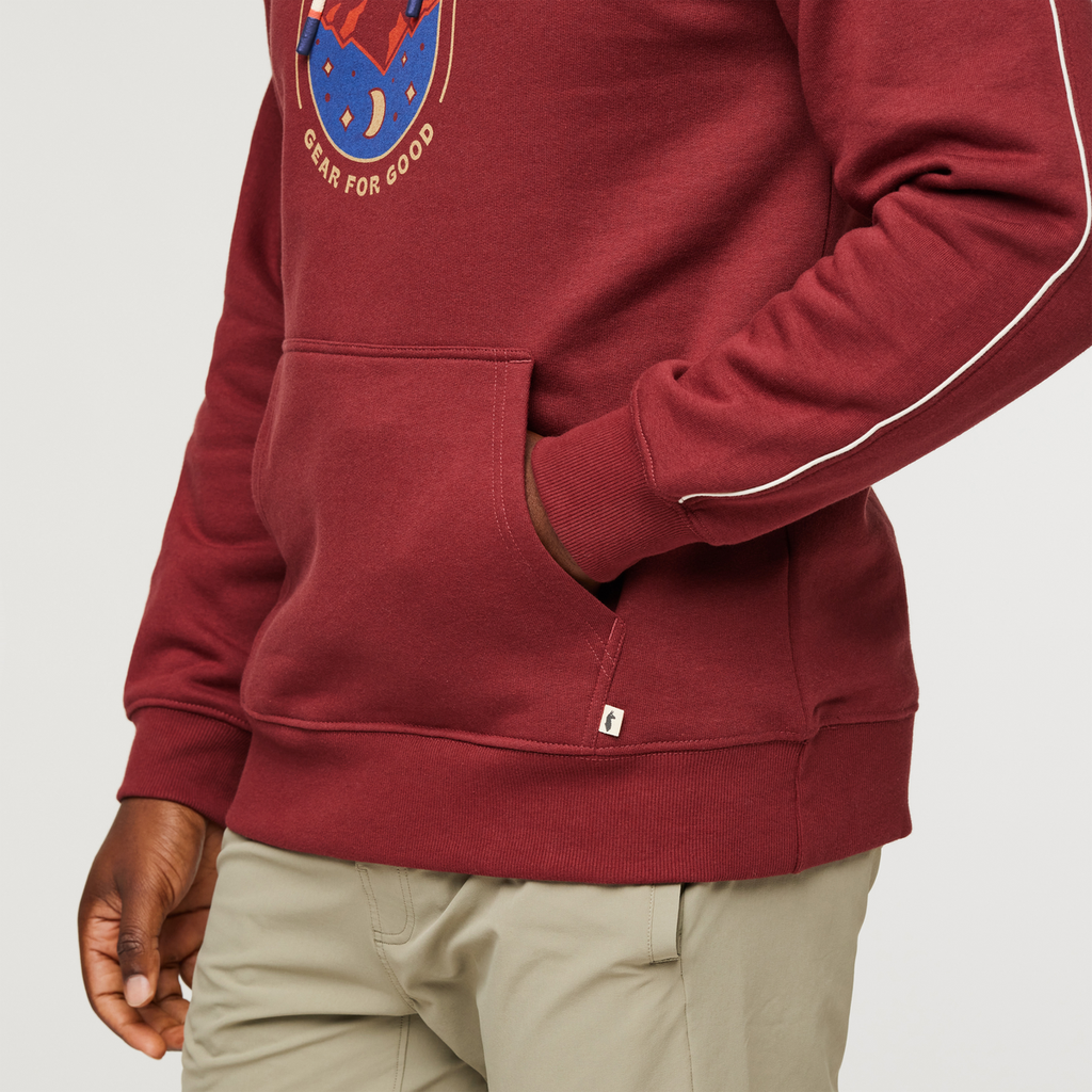 Day And Night Organic Pullover Hoodie - Men's, Burgundy, Model Jeremy