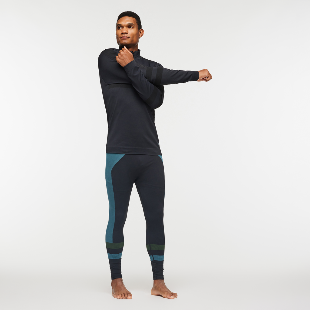 Debajo Seamless Baselayer Quarter-Zip - Men's, Cotopaxi Black, Model Jason
