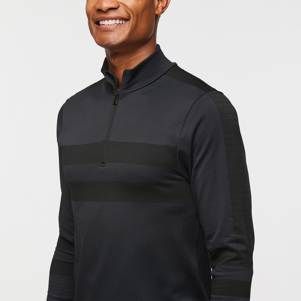 Debajo Seamless Baselayer Quarter-Zip - Men's, Cotopaxi Black, Model Jason