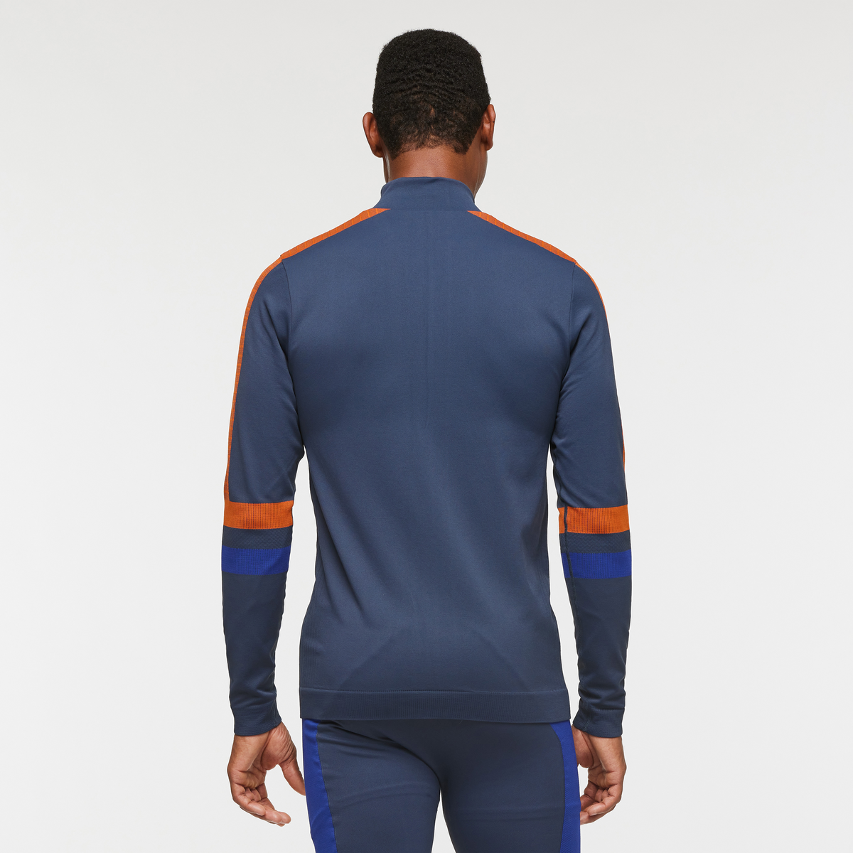 Debajo Seamless Baselayer Quarter-Zip - Men's, Ink Stripes, Model Jason