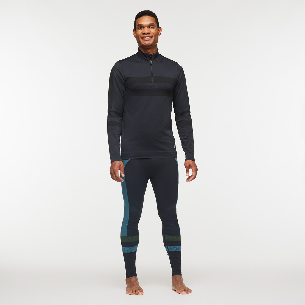 Debajo Seamless Baselayer Tight - Men's, Black Stripes, Model Jason