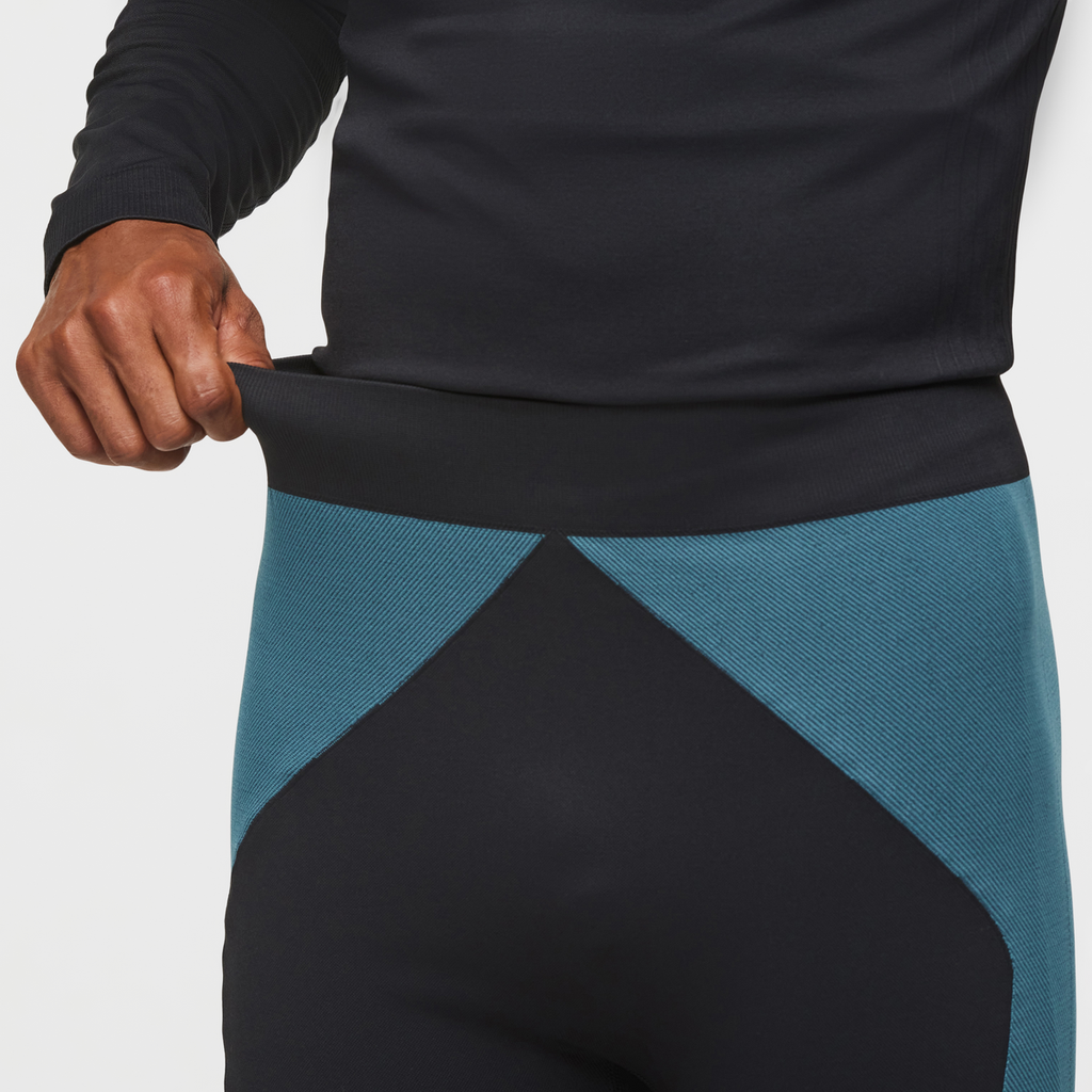 Debajo Seamless Baselayer Tight - Men's, Black Stripes, Model Jason