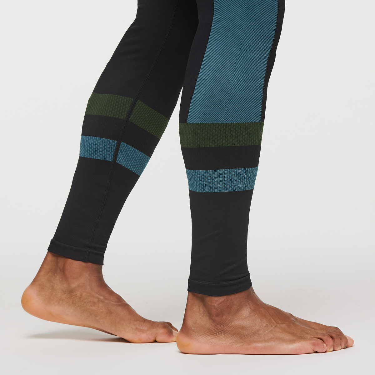 Debajo Seamless Baselayer Tight - Men's, Black Stripes, Model Jason