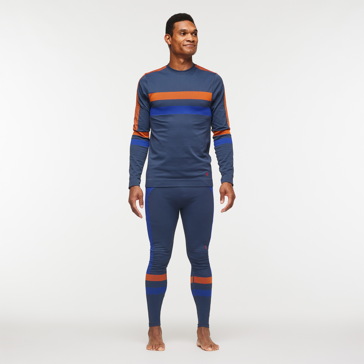 Debajo Seamless Baselayer Tight - Men's, Ink Stripes, Model Jason