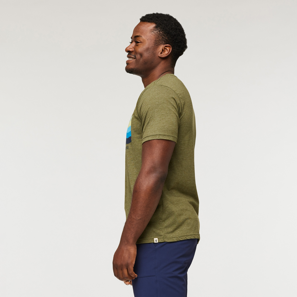 Disco Wave Organic T-Shirt - Men's, Pine, Model Jeremy