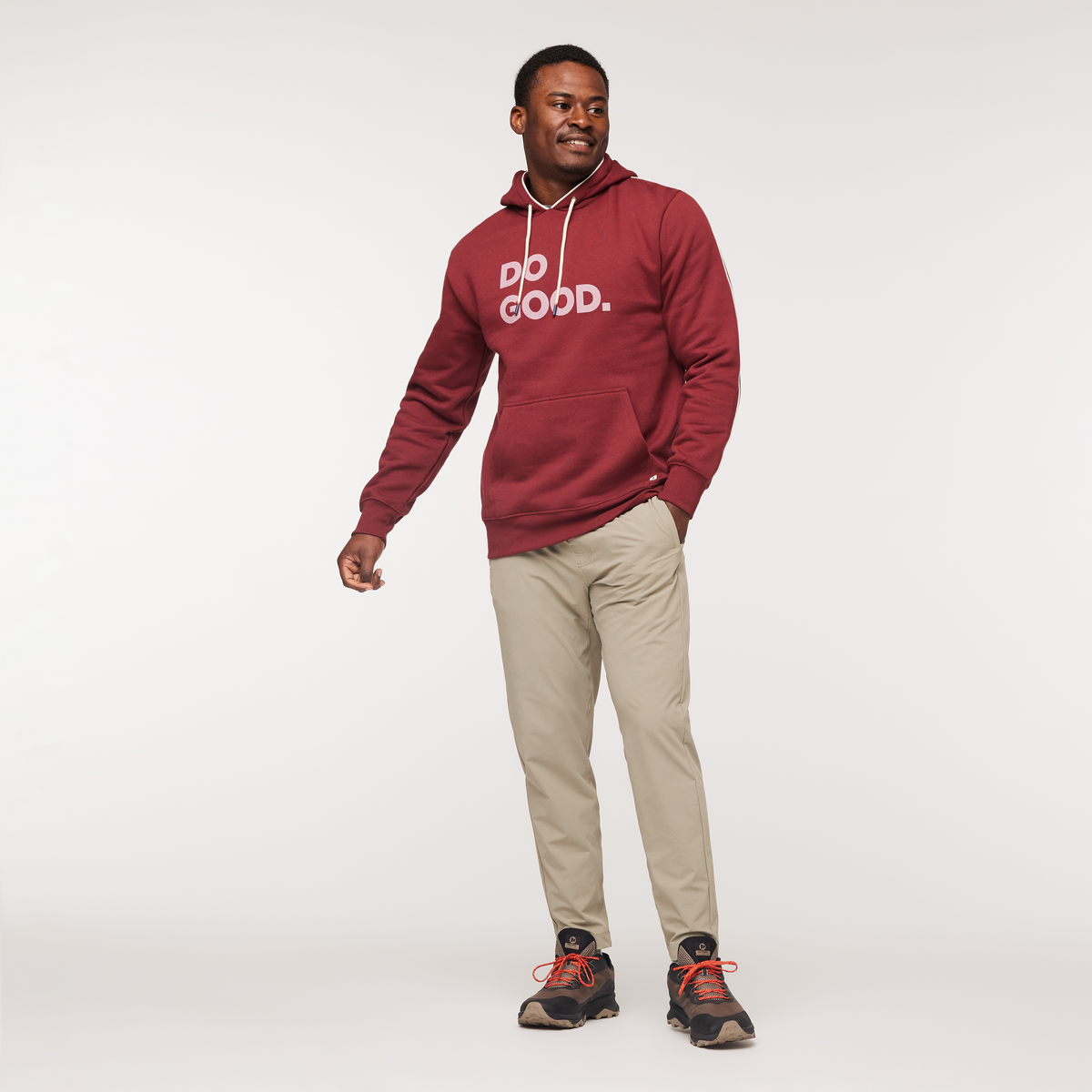 Do Good Pullover Hoodie - Men's, Burgundy, Model Jeremy