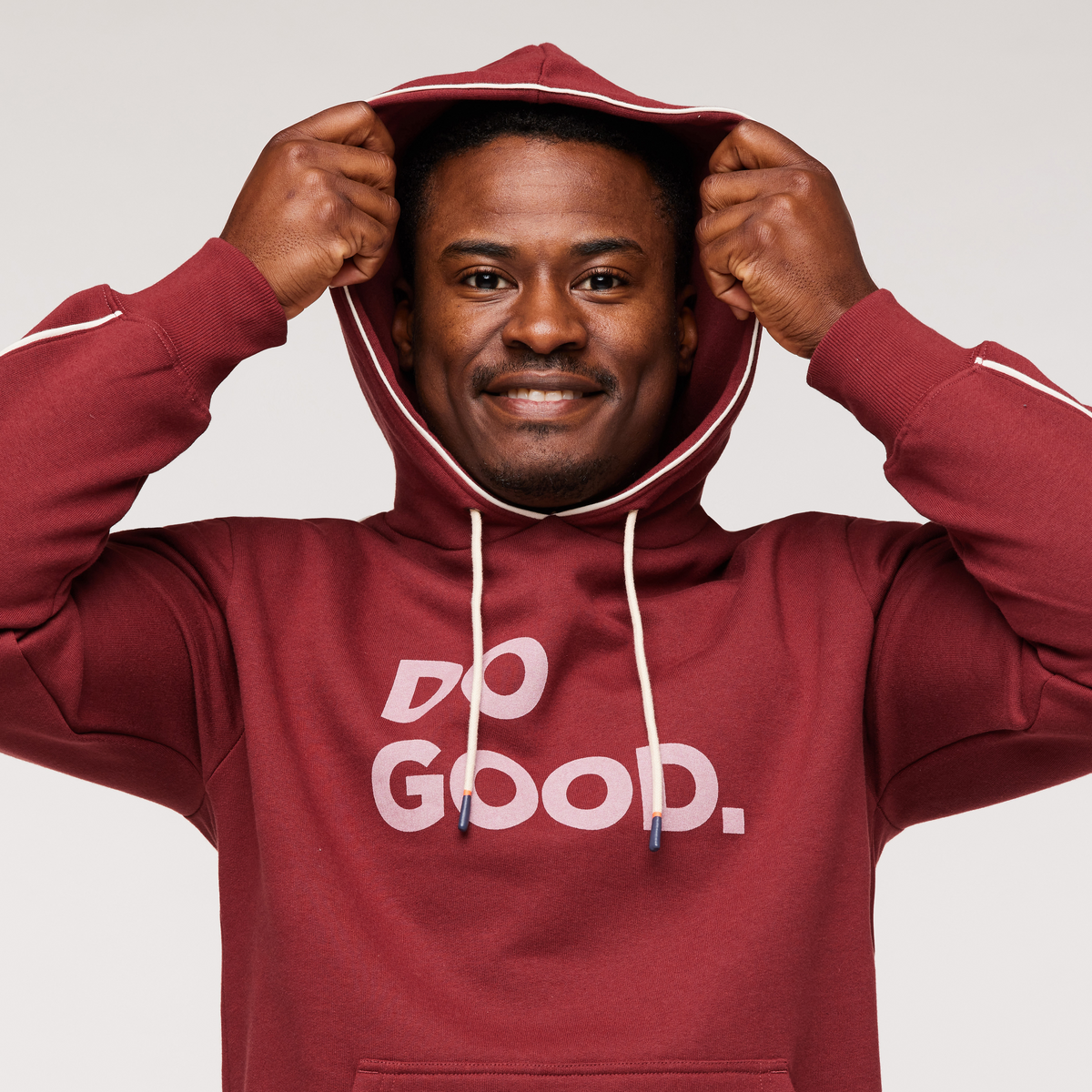 Do Good Pullover Hoodie - Men's, Burgundy, Model Jeremy