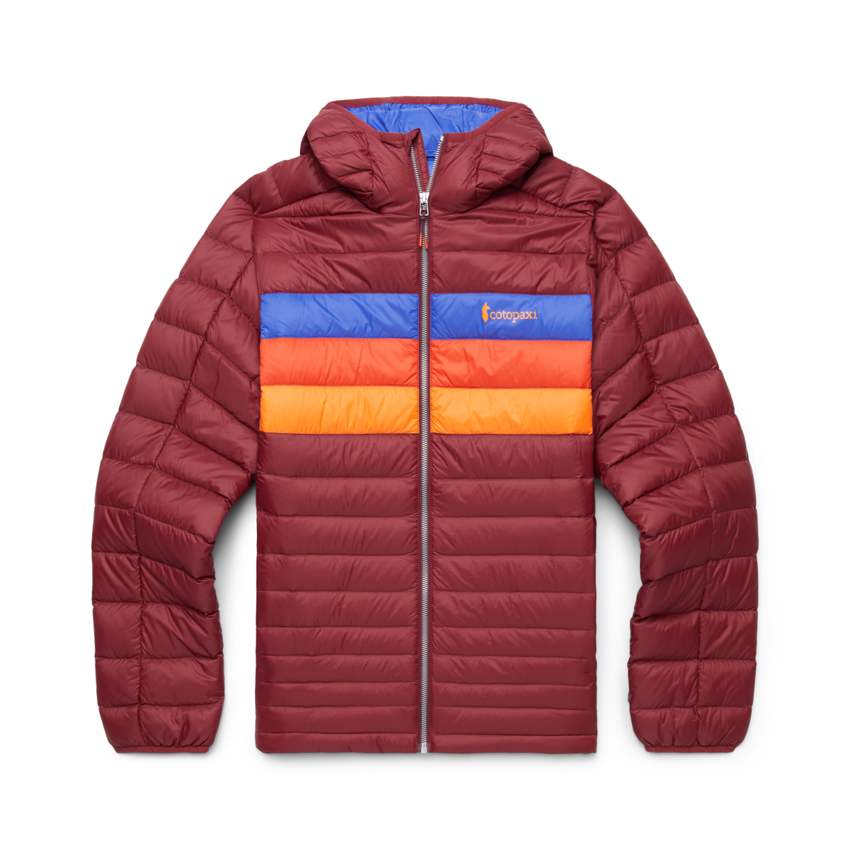 Fuego Hooded Down Jacket - Men's, Burgundy Stripes